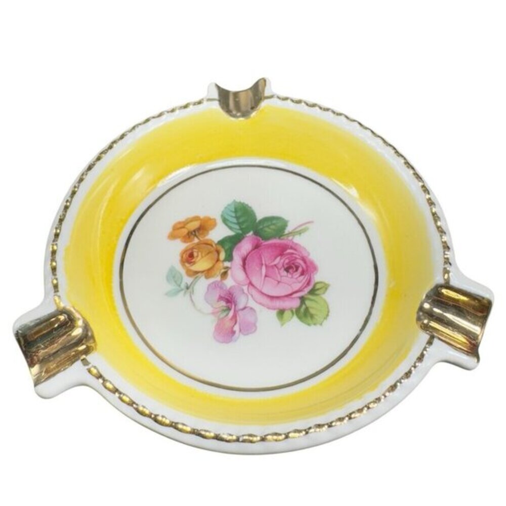 Vintage Schumann Arzberg Germany Dish Ashtray‎ With An Antique Floral Design VTG